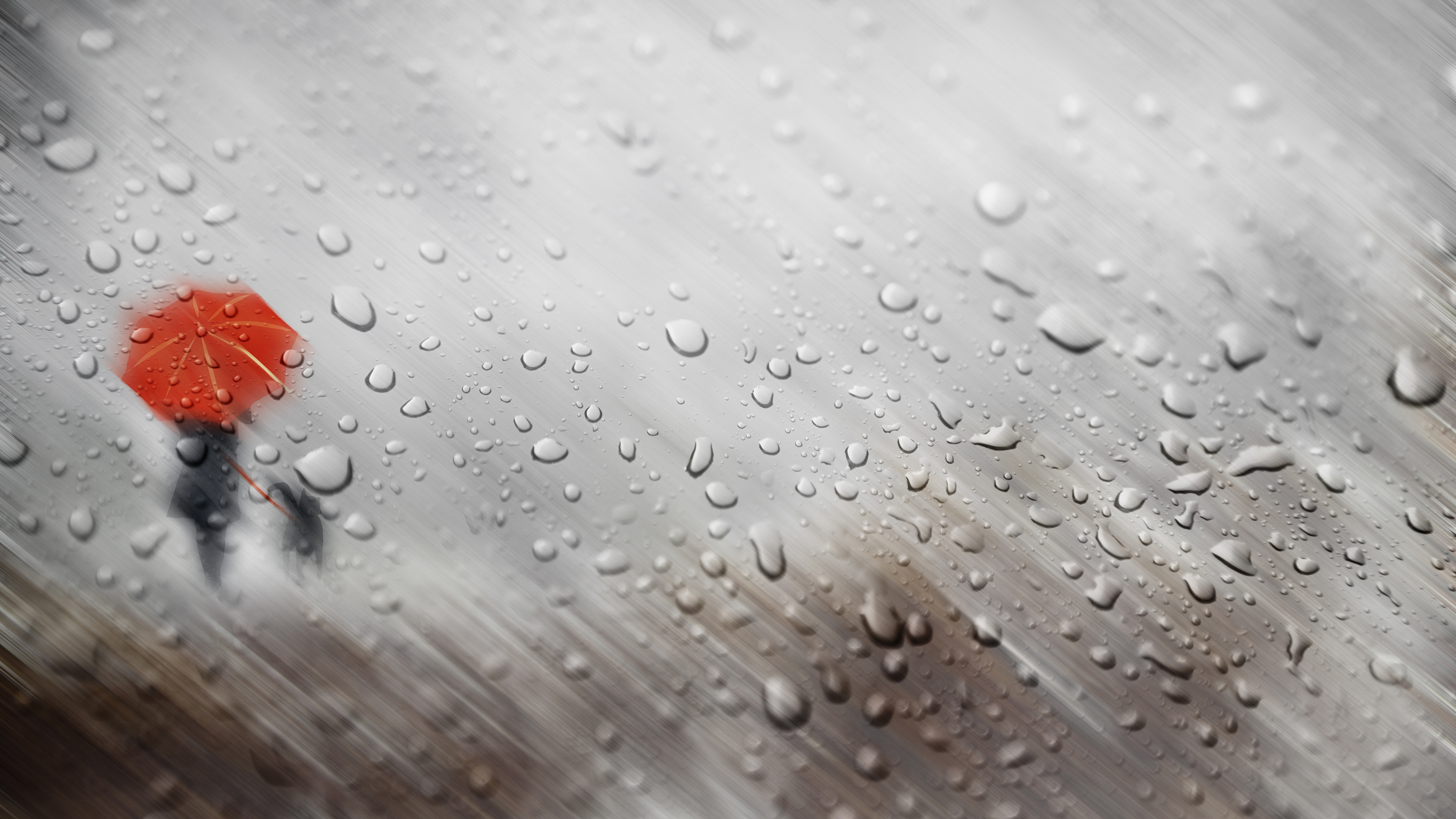 壁紙 3840x2160 雨 水滴 シルエット 傘 ガラス ダウンロード 写真