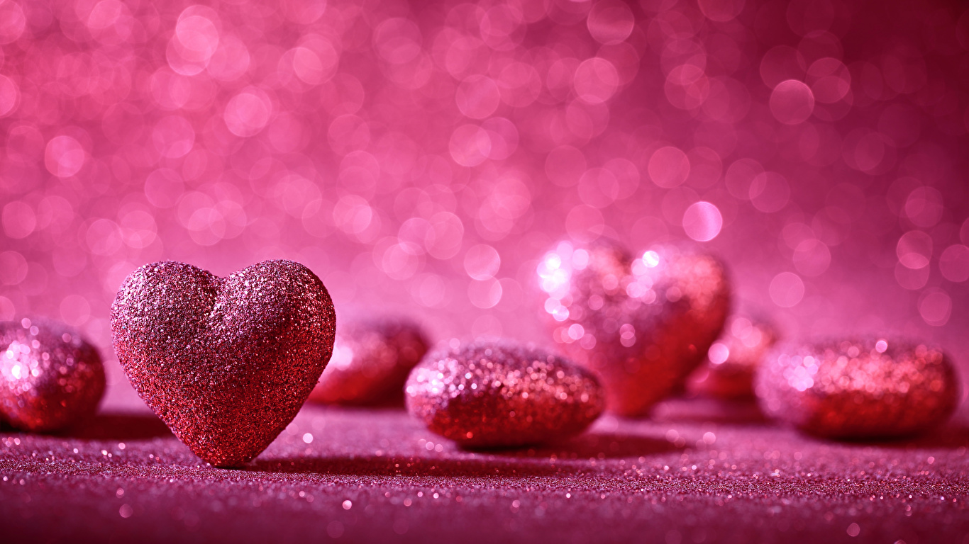 Fondos de Pantalla 1366x768 Día de San Valentín Corazón Rosa color  descargar imagenes