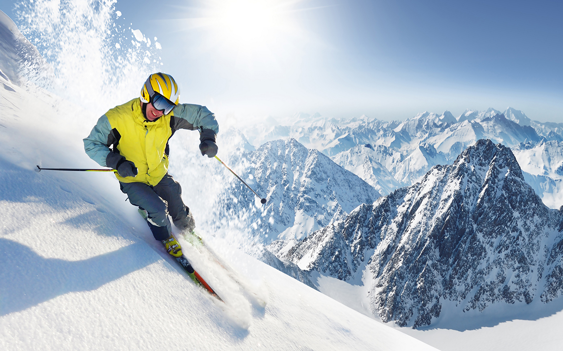 Image Men Winter mountain athletic Snow Skiing eyeglasses 1920x1200