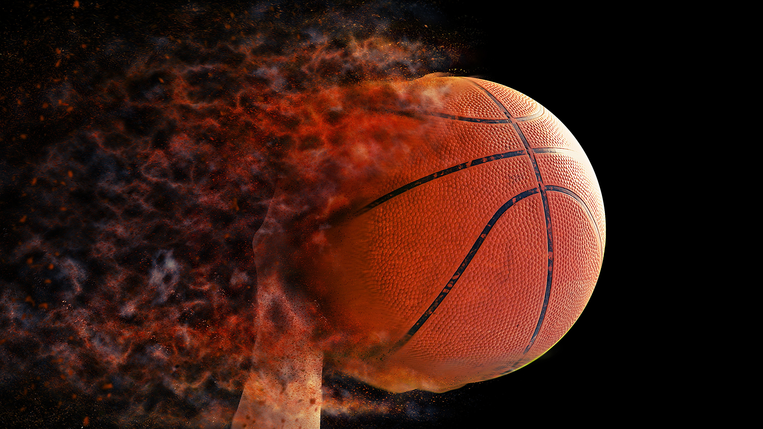 Photo basketball ball on a black background