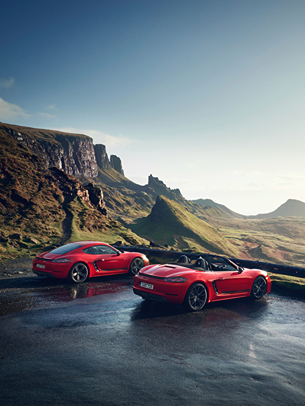 Wallpaper Porsche 718 Cayman s, Boxster 718 red Red Two 600x800