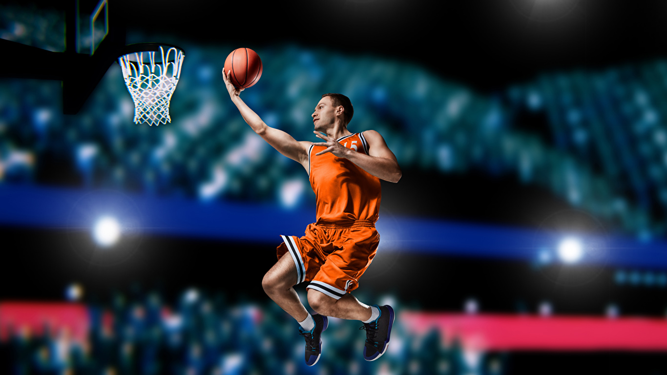 Desktop Wallpapers Men athletic Basketball Jump Ball 1366x768