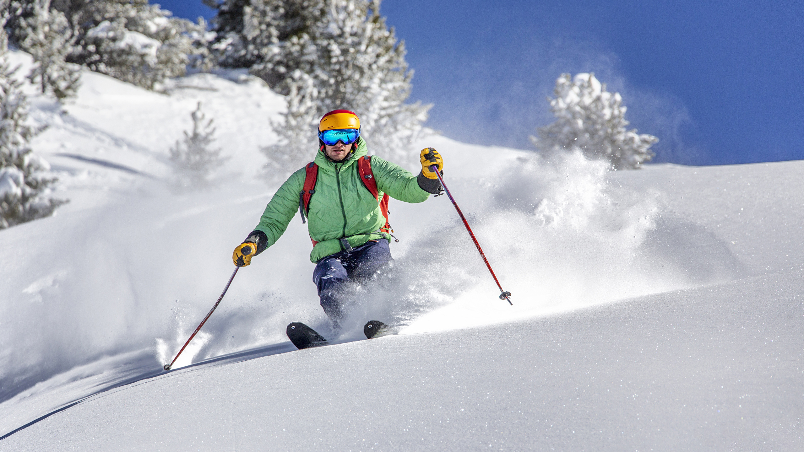 壁紙 2560x1440 冬 スキー 男性 雪 スポーツ ダウンロード 写真