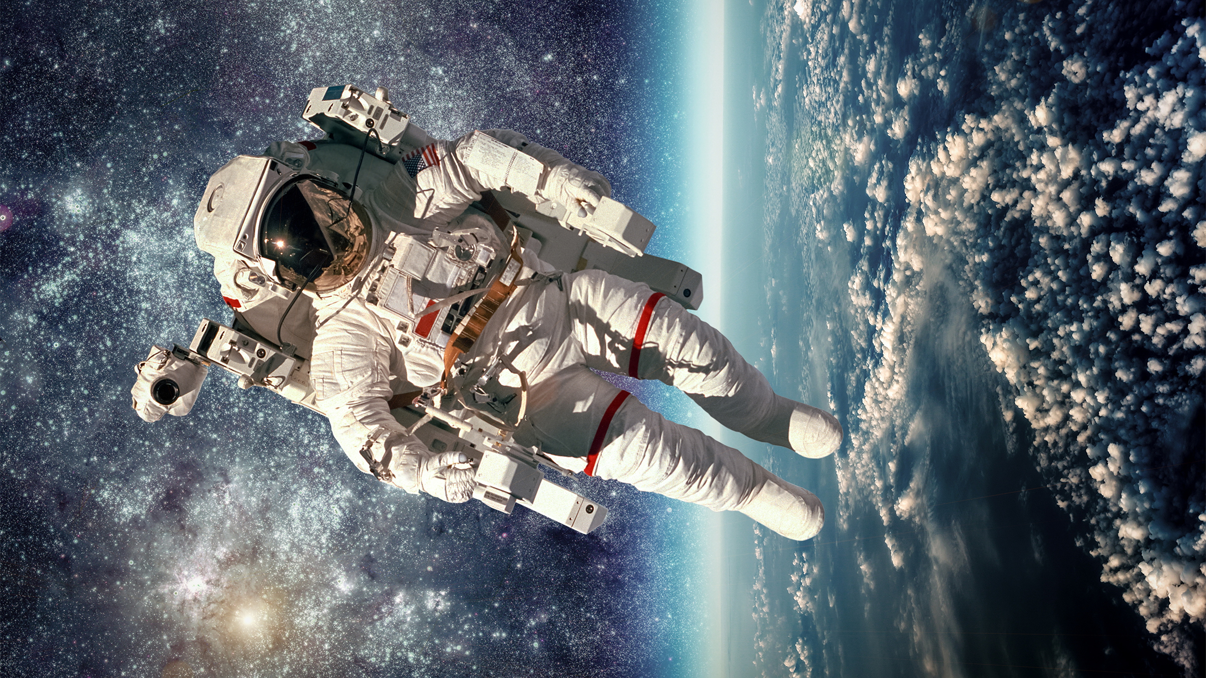 Fondos de Pantalla 3840x2160 Astronautas Americano Сosmos descargar imagenes