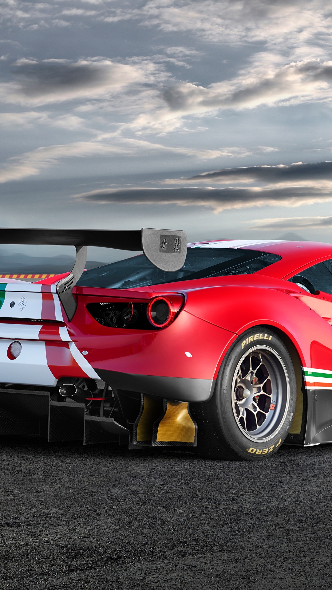 Фотографии Ferrari 488, GT3, Evo Красный Сзади машины 1080x1920