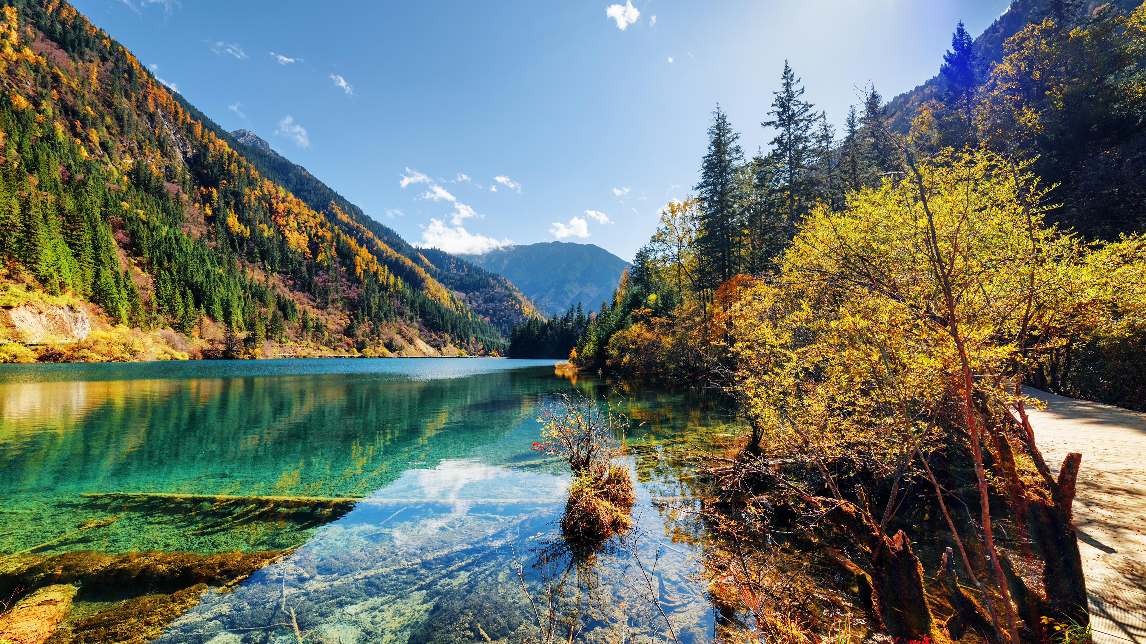 Fonds d'ecran 3840x2160 Vallée de Jiuzhaigou Chine Parc ...