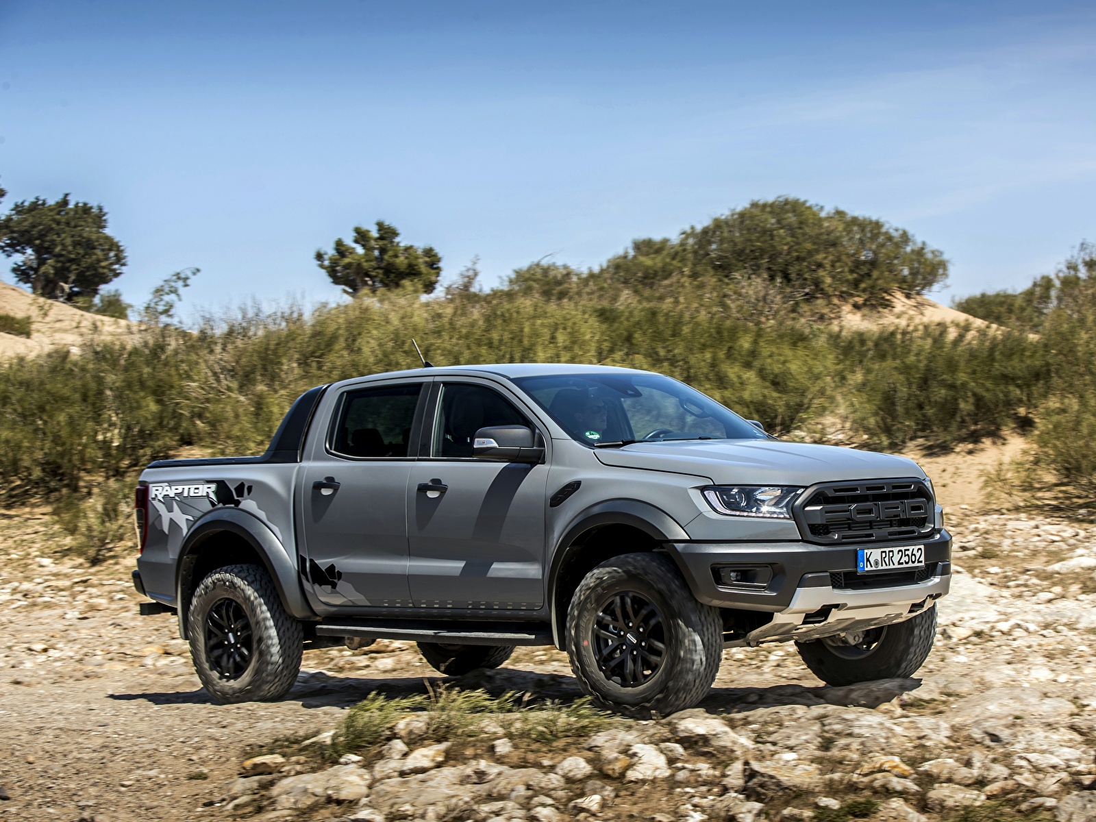 Картинка Ford Ranger Raptor Пикап кузов серые Камни 1600x1200