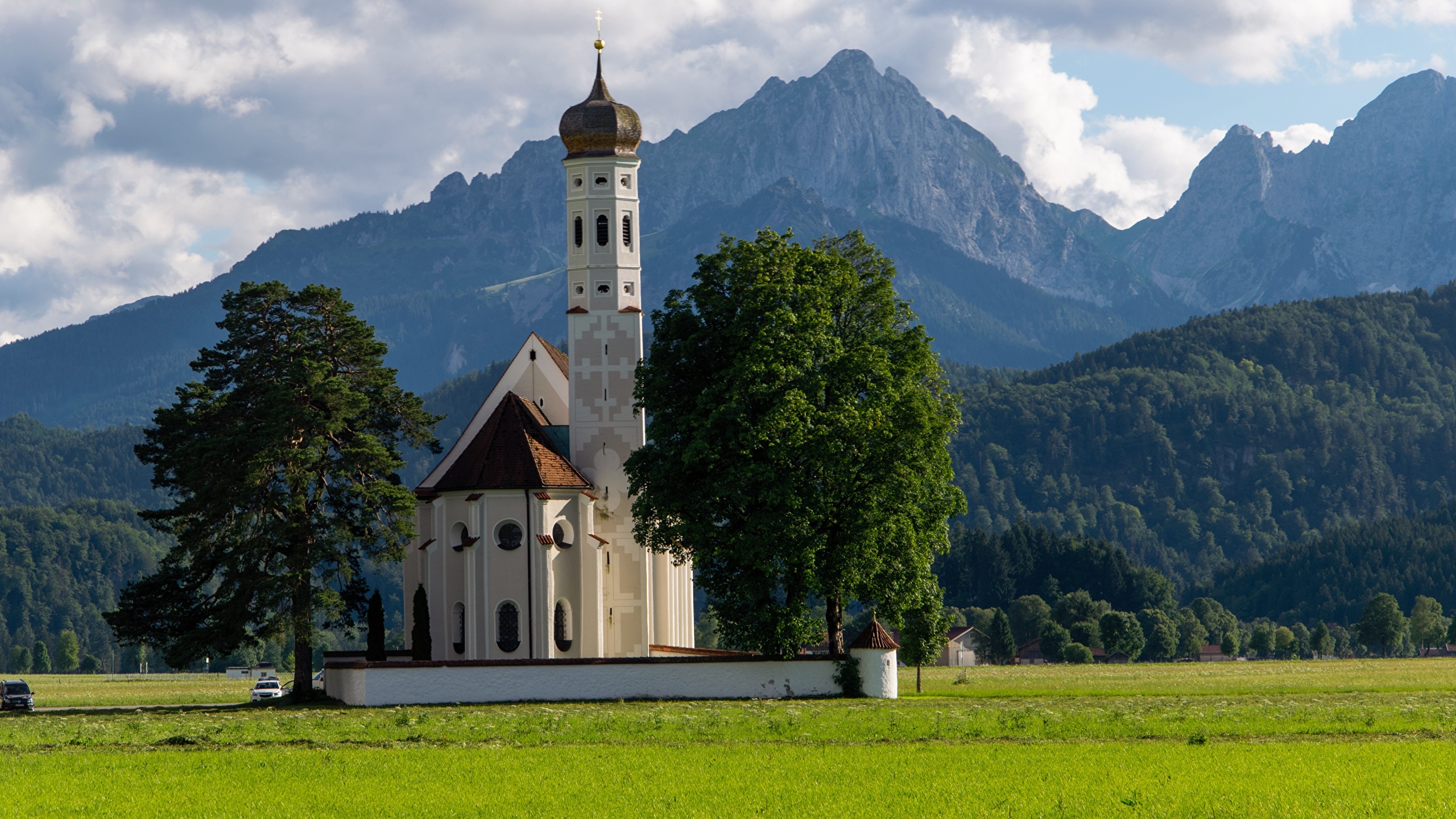 Desktop Wallpapers Church Alps Austria Nature Mountains 2560x1440