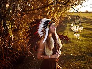 Wallpaper Warbonnets Dreamcatcher Indigenous peoples Sergey Sorokin Girls