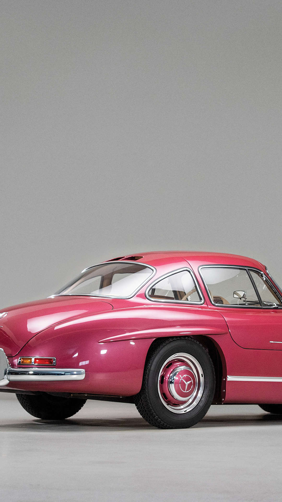 壁紙 1080x19 メルセデス ベンツ レトロ 1956 300 Sl グレーの背景 ピンク メタリック塗 自動車 ダウンロード 写真