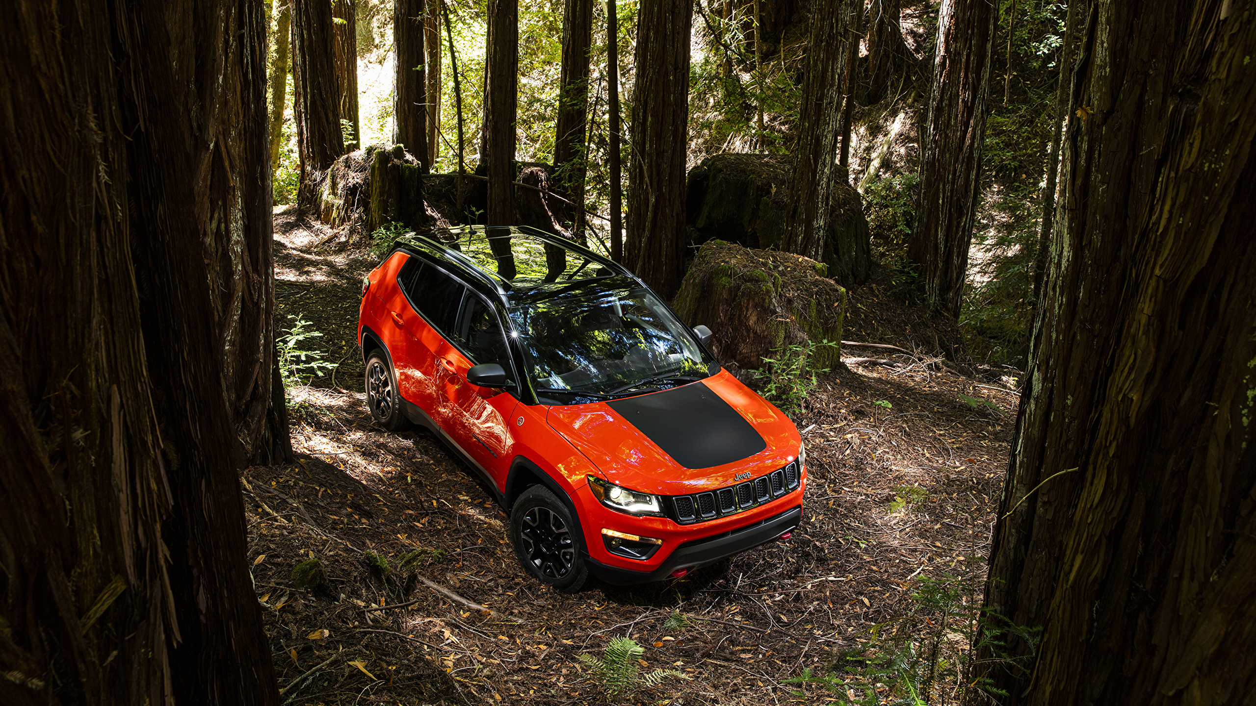 壁紙 2560x1440 ジープ 17 Compass Trailhawk オレンジ色 自動車 ダウンロード 写真