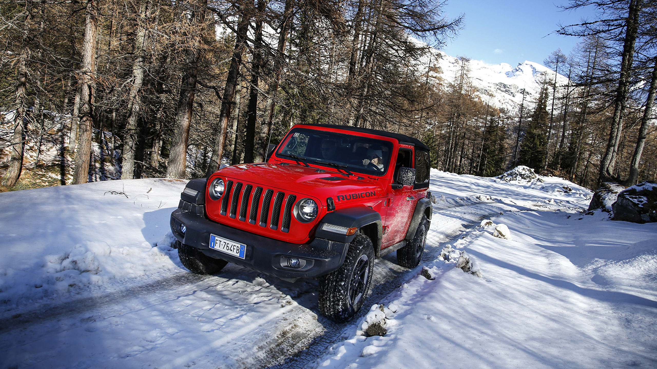 Image Jeep Suv 2018 19 Wrangler Rubicon Red Snow Cars 2560x1440