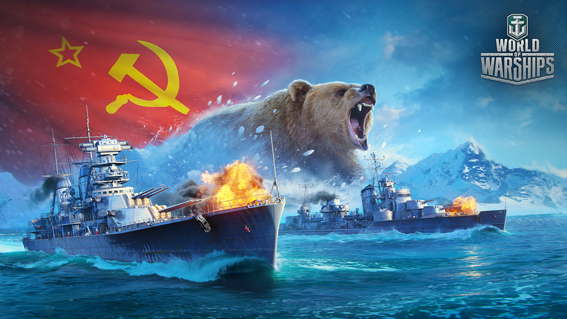 壁紙 19x1080 World Of Warship 船 クマ ロシアの ソ連 ゲーム 陸軍 ダウンロード 写真