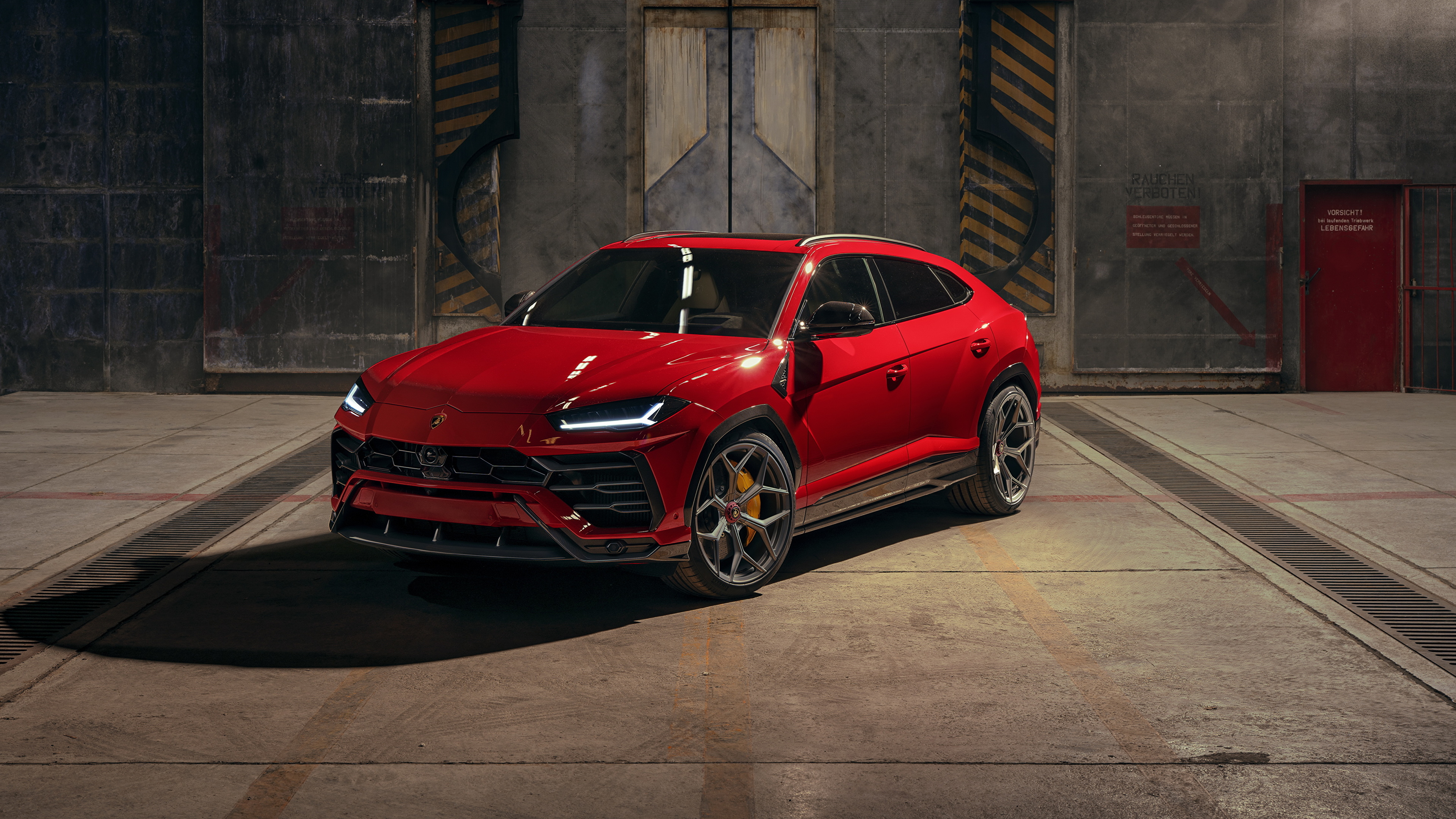 Фото Ламборгини Кроссовер Urus SSUV красные авто Металлик 3840x2160