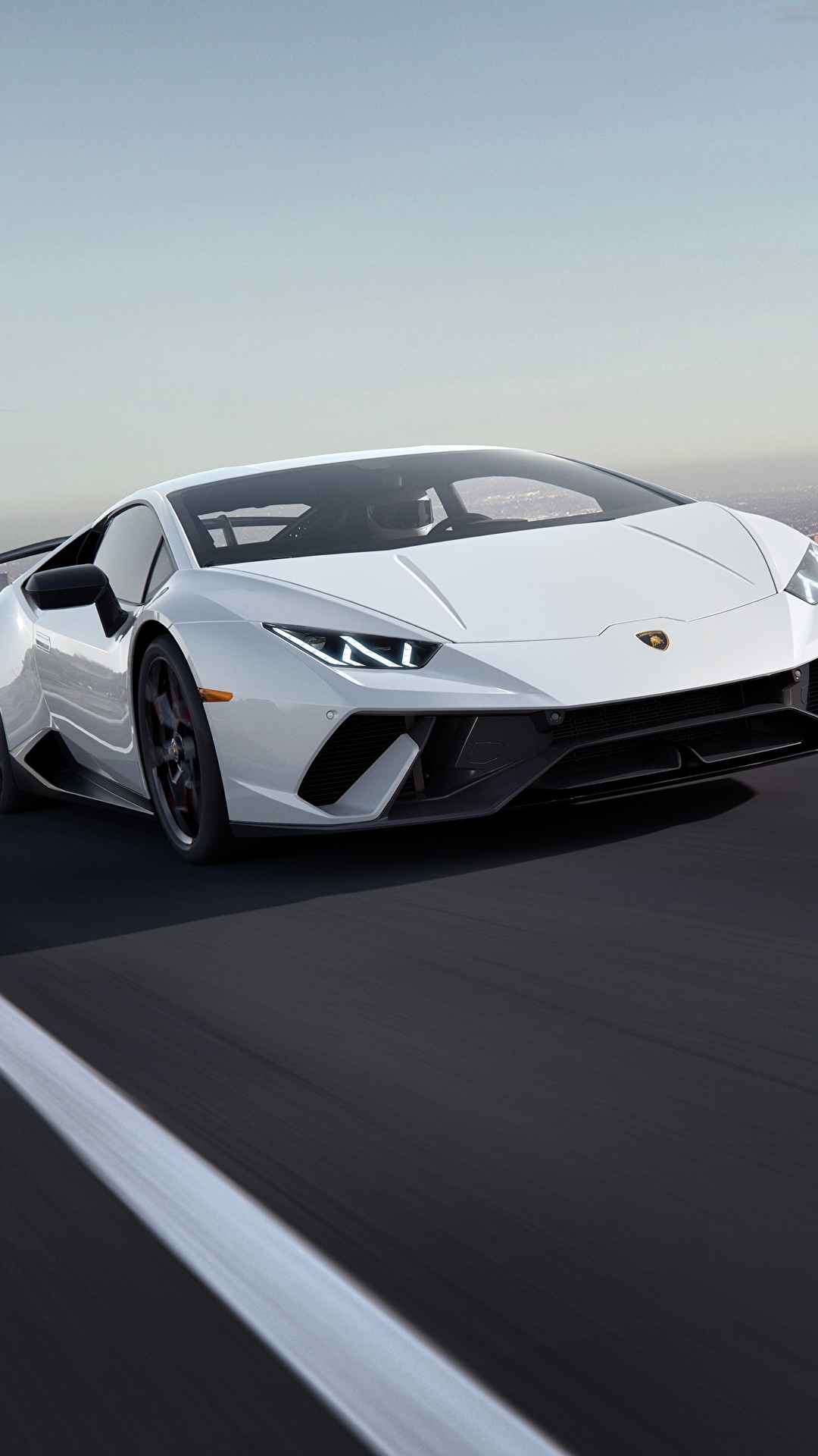 Картинки Lamborghini 2018 CGI Performante Huracan белая 1080x1920