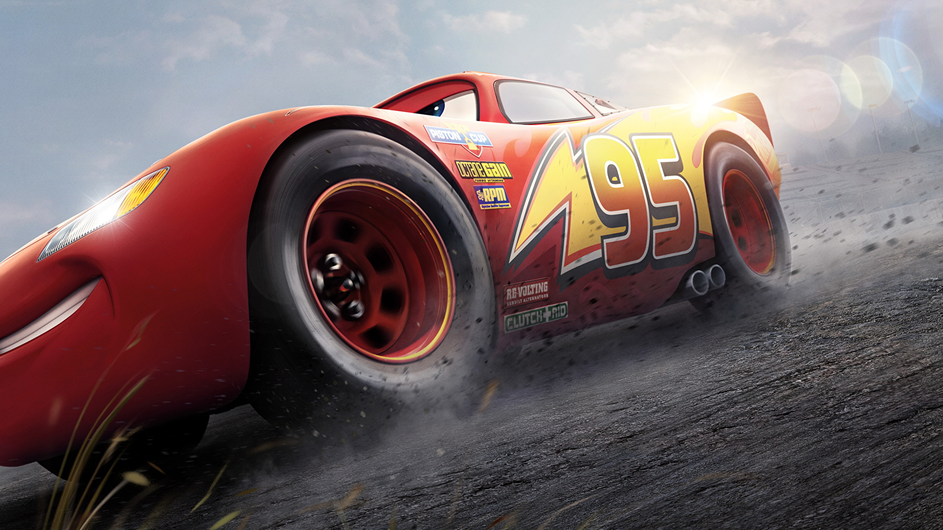 Обои Для Рабочего Стола Тачки 3 Lightning McQueen Красный 1920x1080