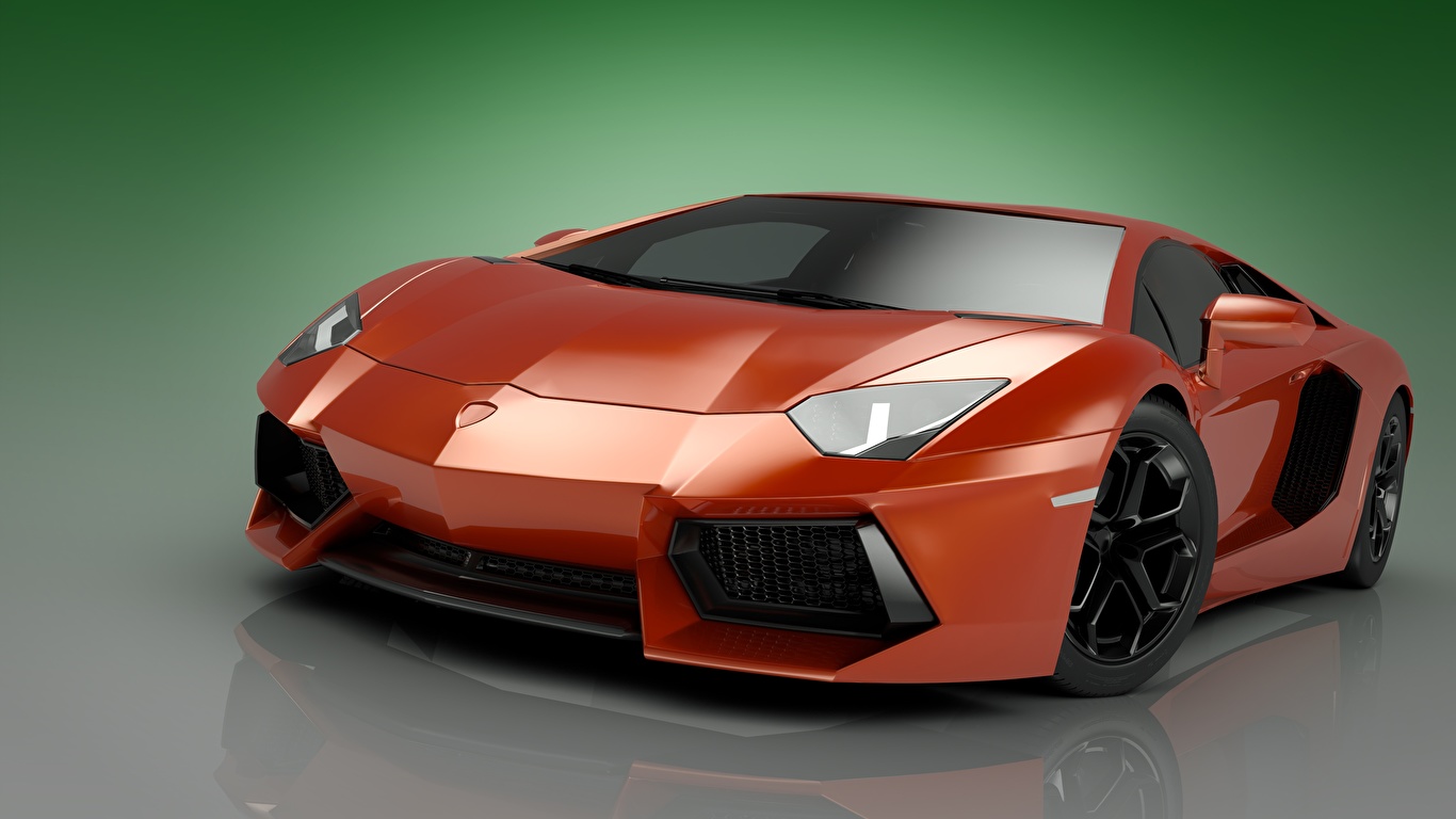 Tapeta Lamborghini Aventador LP700 V12 Czerwony Grafika 3D 1366x768