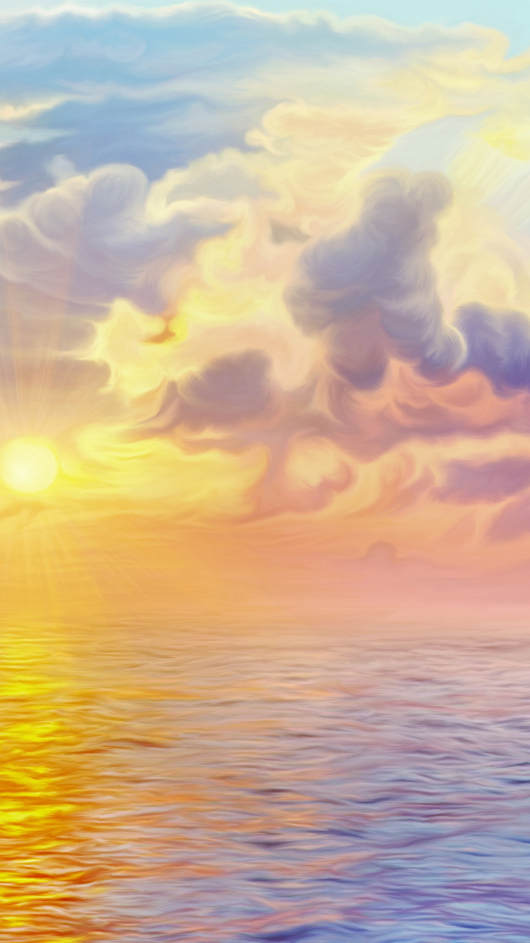 壁紙 1080x19 朝焼けと日没 海 描かれた壁紙 雲 雷 自然 ダウンロード 写真