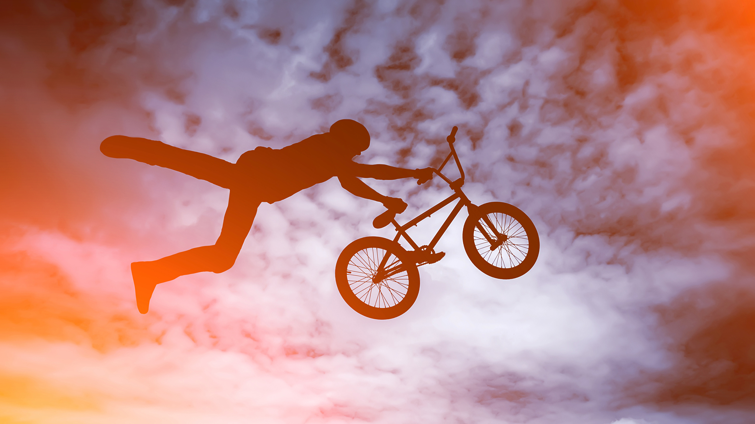 壁紙 2560x1440 男性 自転車 飛び シルエット スポーツ ダウンロード 写真