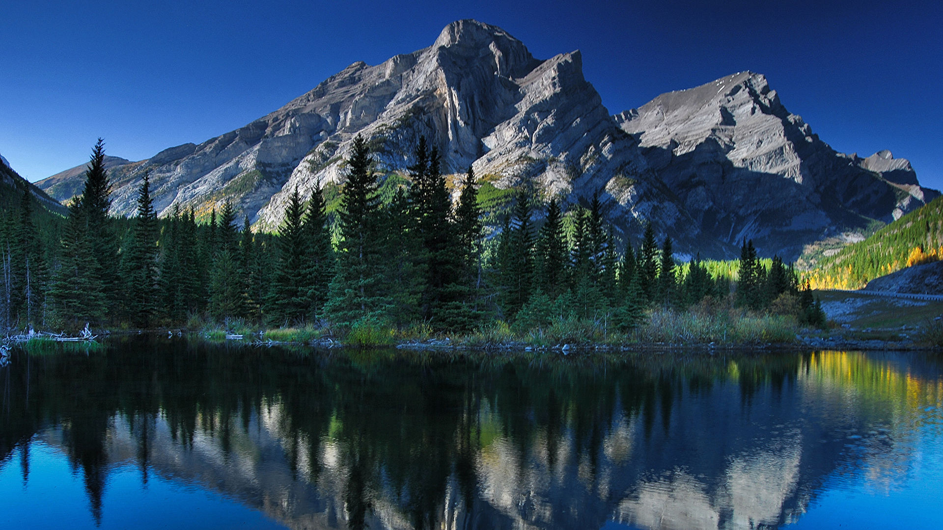  Fonds  d  ecran  1920x1080  Canada Montagnes Lac Alberta Picea 