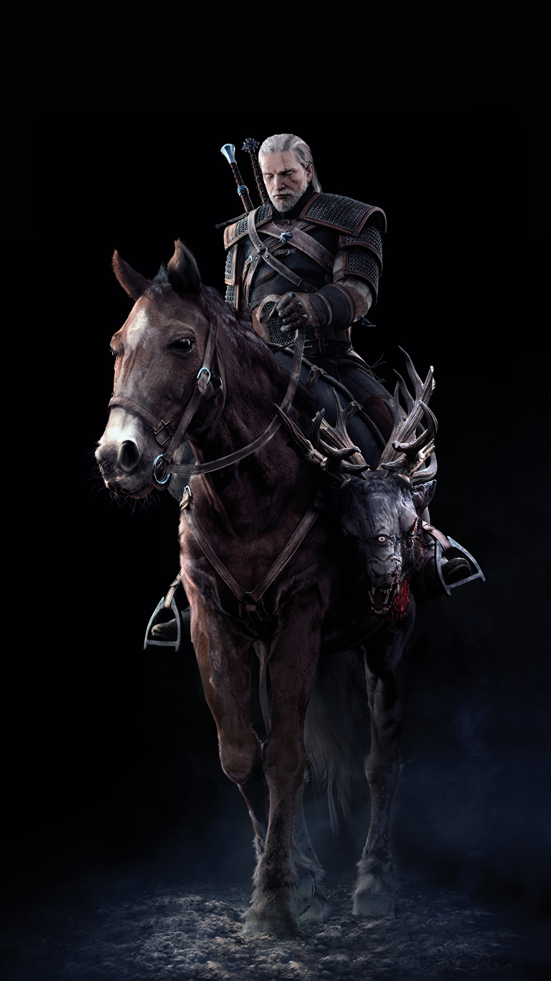 Papeis de parede 1080x1920 The Witcher 3: Wild Hunt Geralt de Rívia Cavalo  Jogos 3D Gráfica baixar imagens