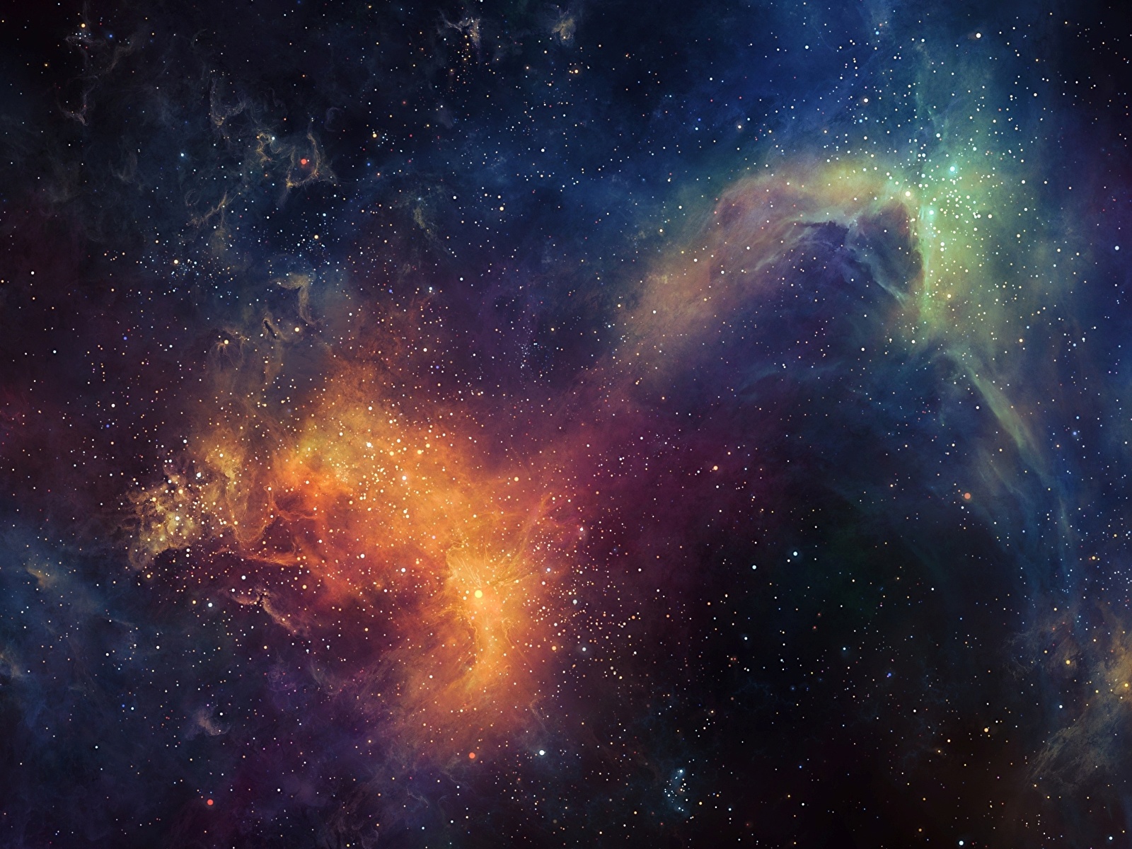 Fondos de Pantalla 1600x1200 Nebulosa en el espacio Estrella Сosmos  descargar imagenes