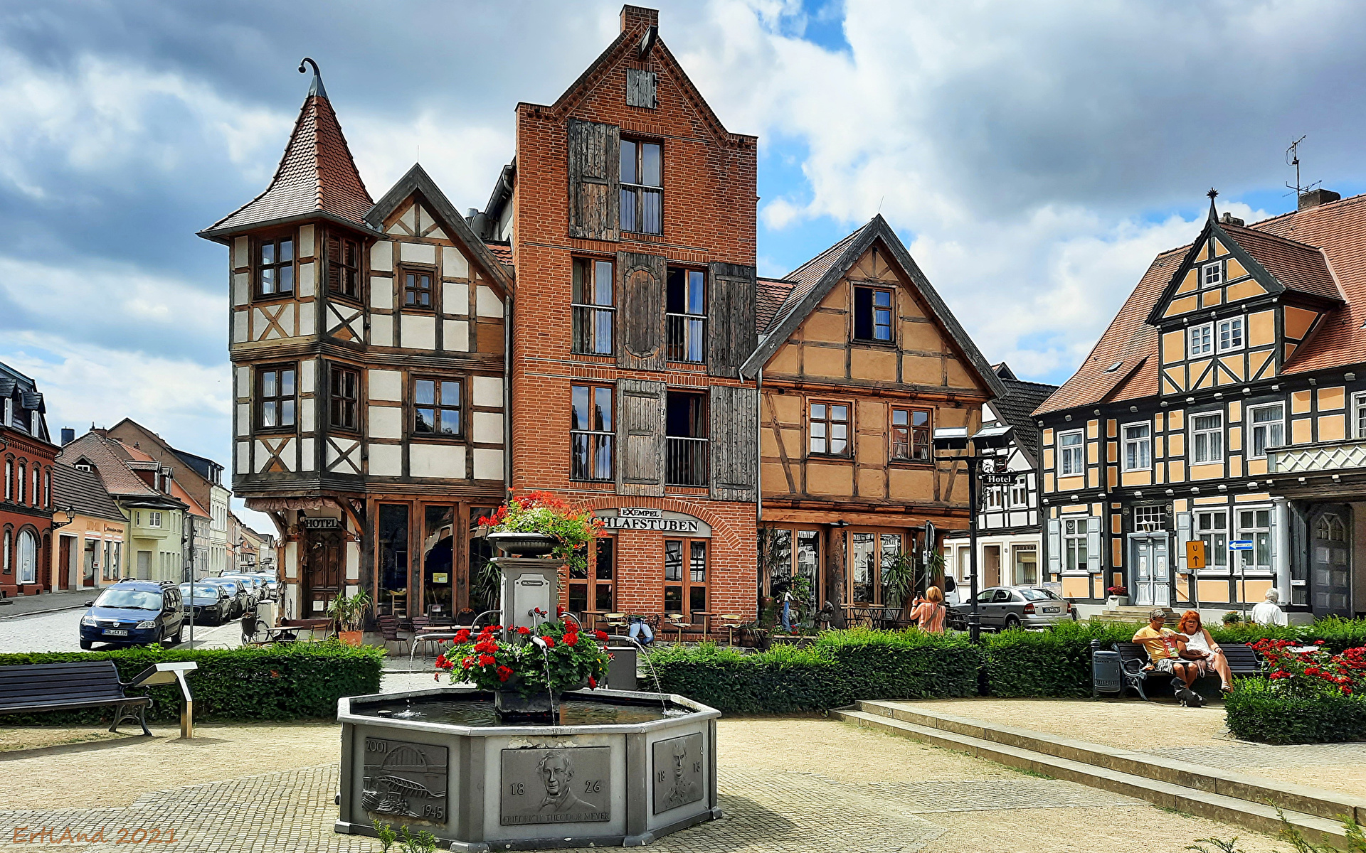 Desktop Wallpapers Germany Town square Tangermunde Houses 1920x1200