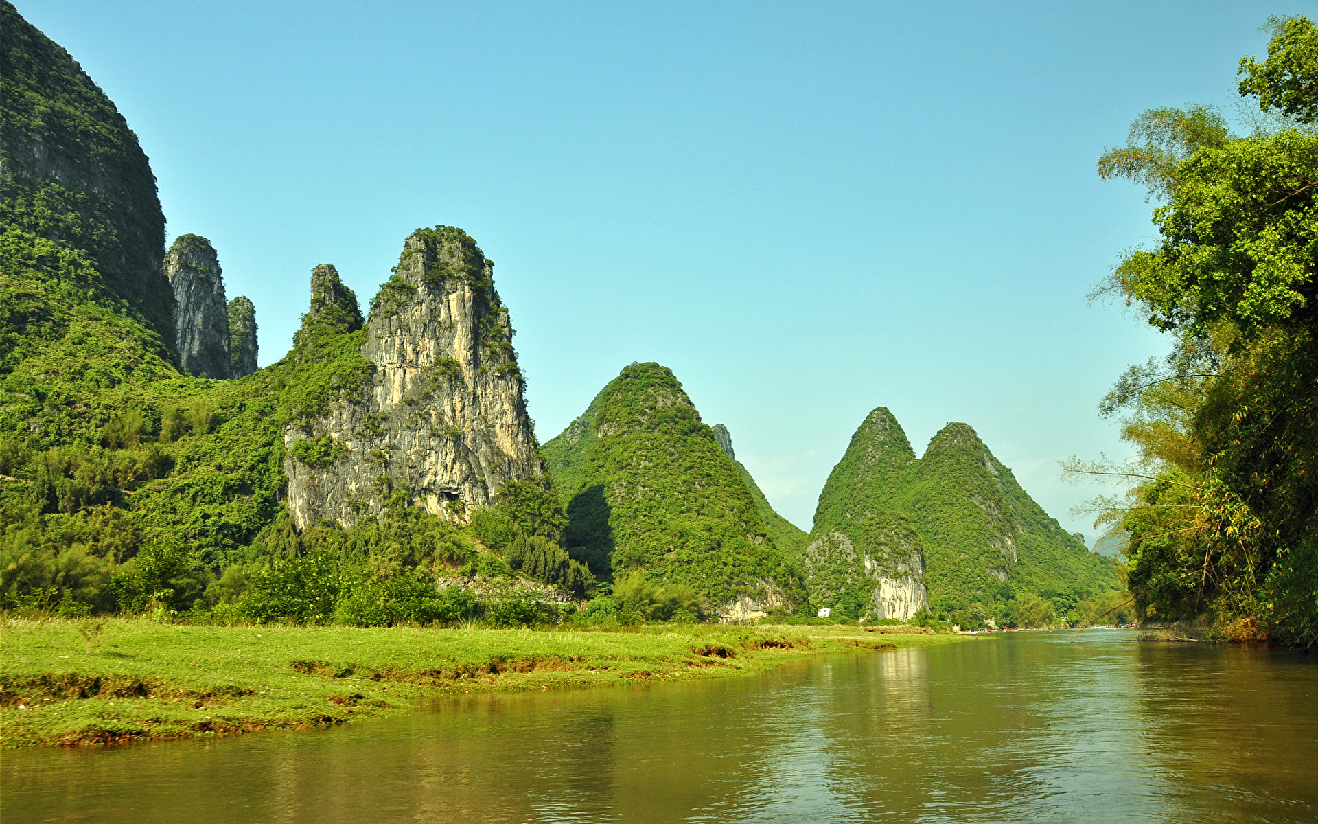 Desktop Wallpapers China Li River Xingping Summer Nature 1920x1200