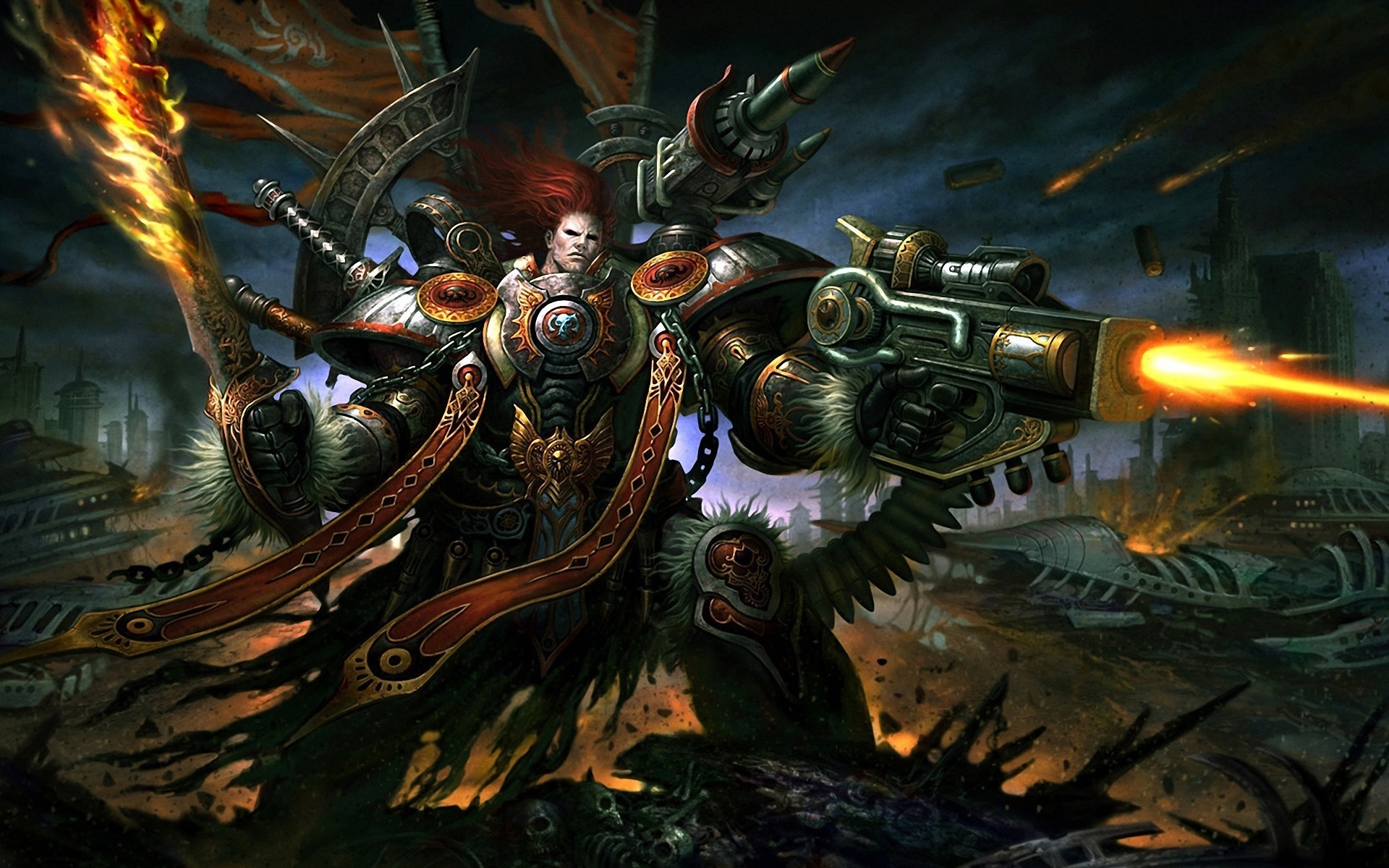 Fondos de Pantalla 1920x1200 Warhammer 40000 Guerrero Fusil de asalto ...