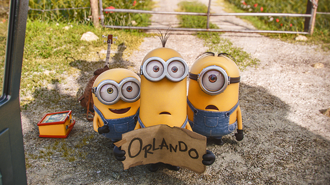 Photos Despicable Me 2 Minions Cartoons 3d Graphics Three 3 1366x768