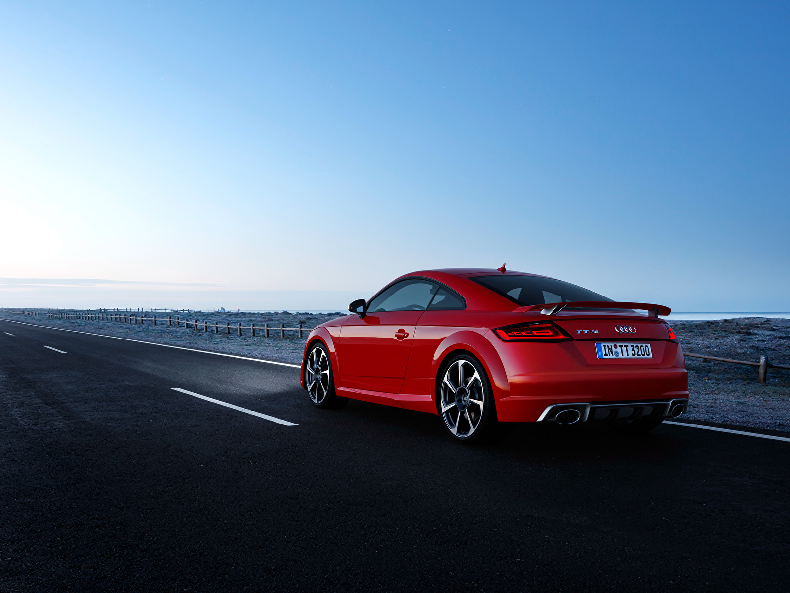 Wallpaper Audi Tt Rs Coupe Red Back View Automobile 1600x10