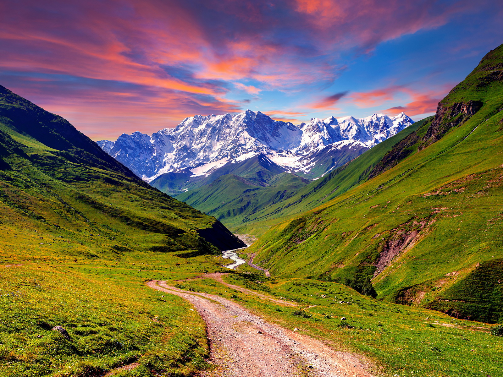 Picture Nature Mountains Roads landscape  photography Grass 