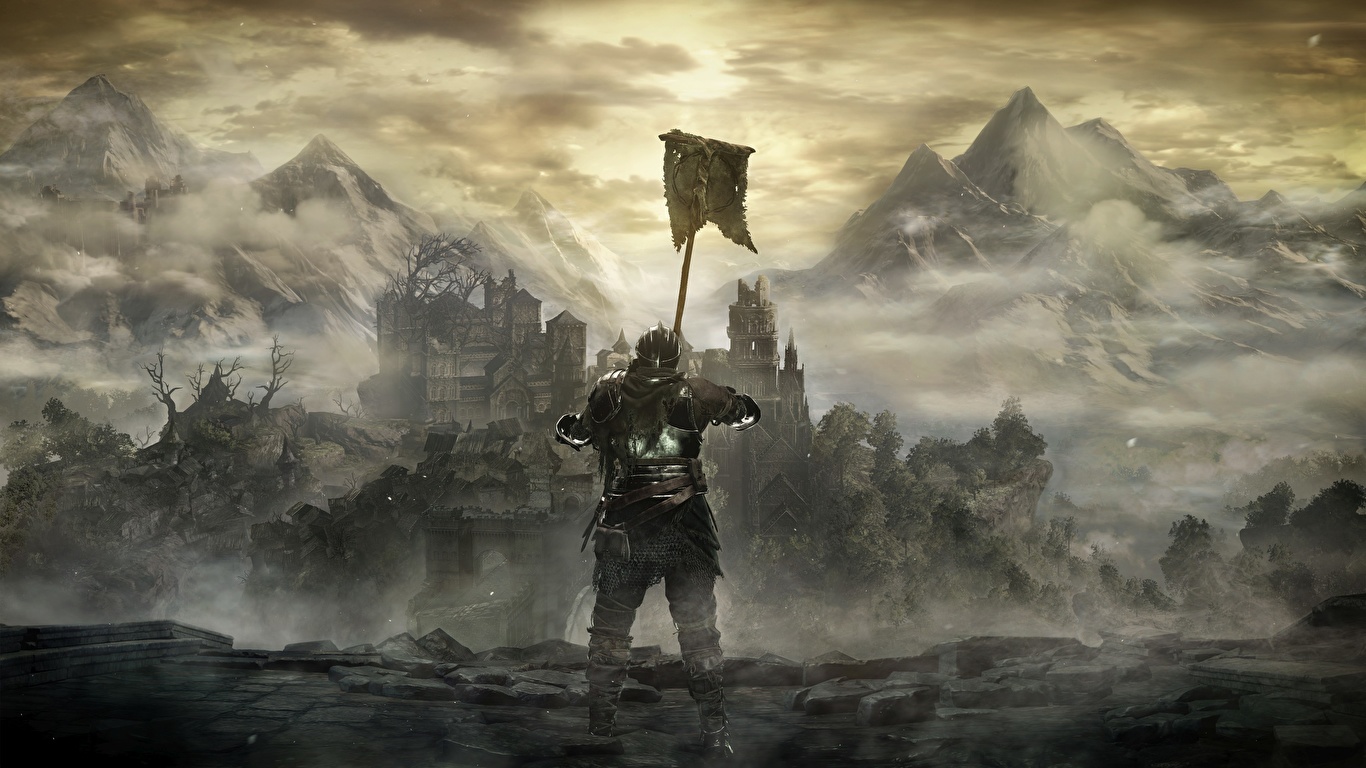 Photos Dark Souls III armour warrior Fantasy Games 1366x768