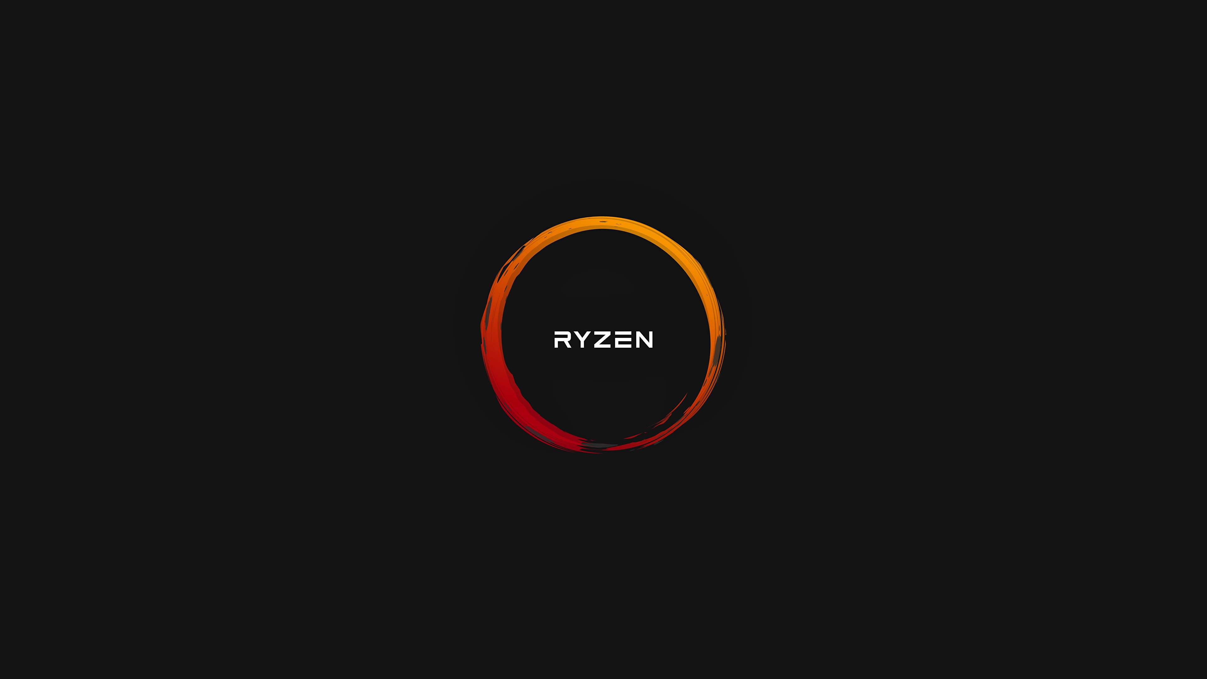 Image Amd Logo Emblem Ryzen Computers Black Background 3840x2160