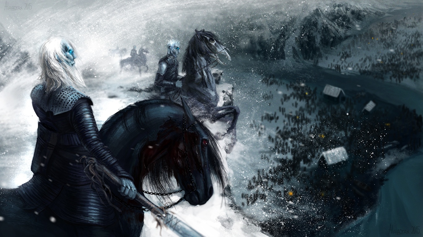 Desktop Wallpapers Game of Thrones Horses Warriors Fan ART 1366x768