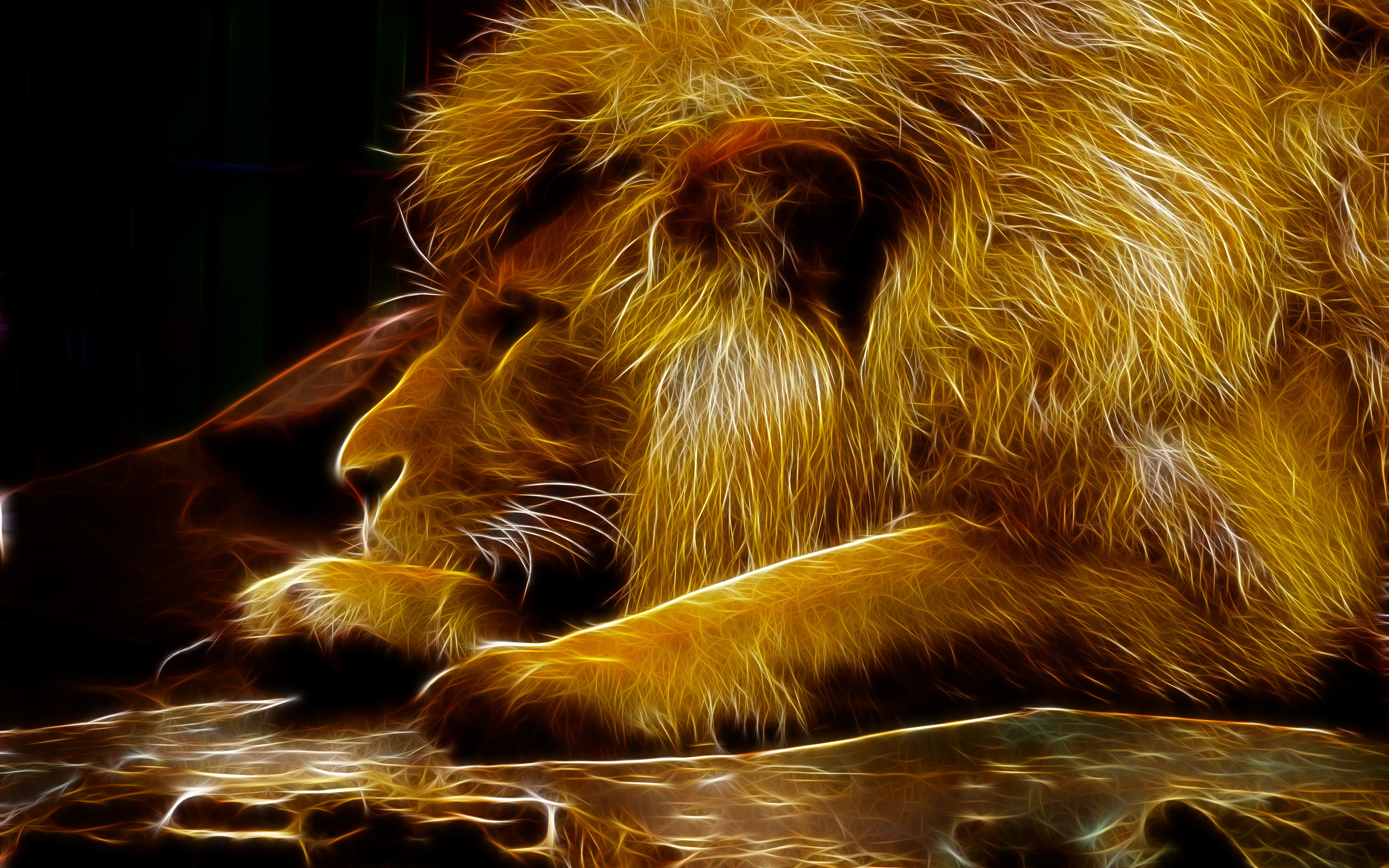 Fondos de Pantalla 3840x2400 Grandes felinos León Animalia 3D Gráficos  descargar imagenes
