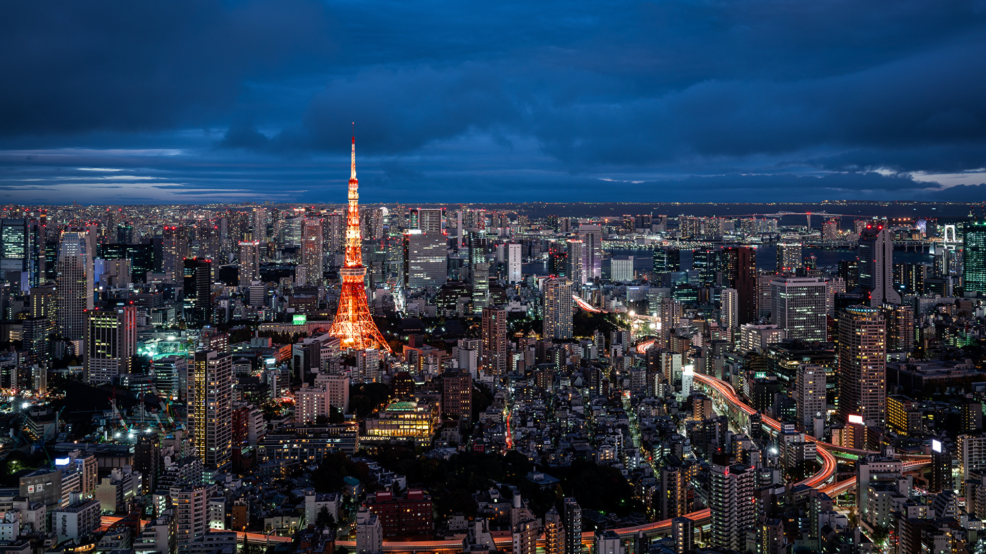 Images Japan Megalopolis Tokyo Tower Skyscrapers Houses 19x1080