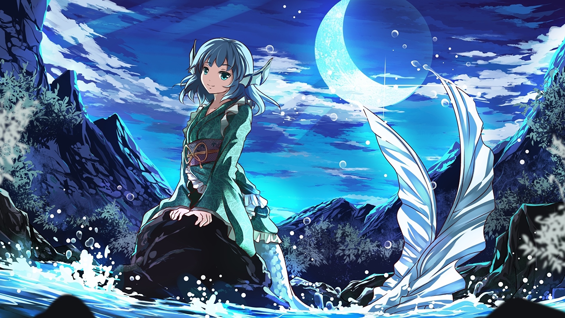 Anime Mermaid Swimming Up 1 by RandomnessAI on DeviantArt
