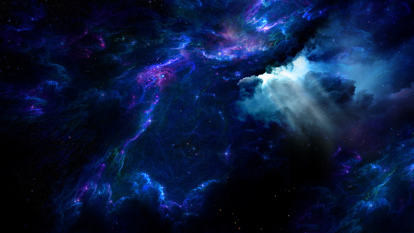 壁紙 1366x768 空間内の星雲 宇宙空間 ダウンロード 写真