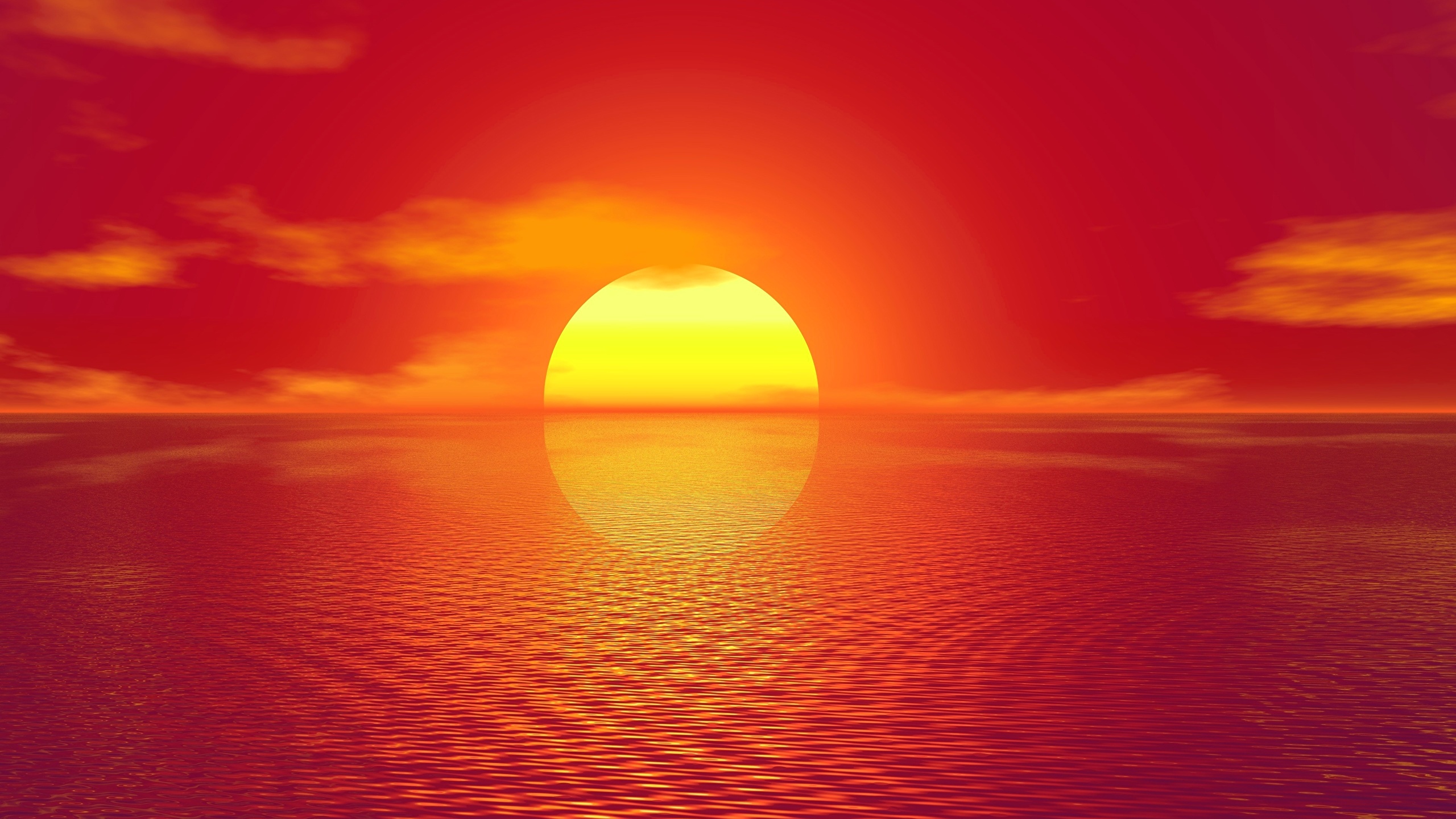 Picture Sun 3D Graphics Sunrises and sunsets 2560x1440
