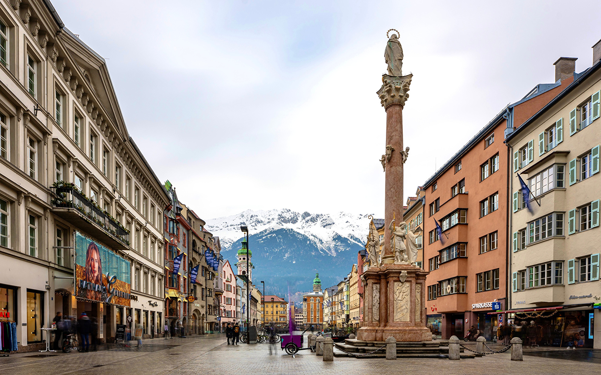 Picture Austria Innsbruck Mountains Street Houses Cities 1920x1200