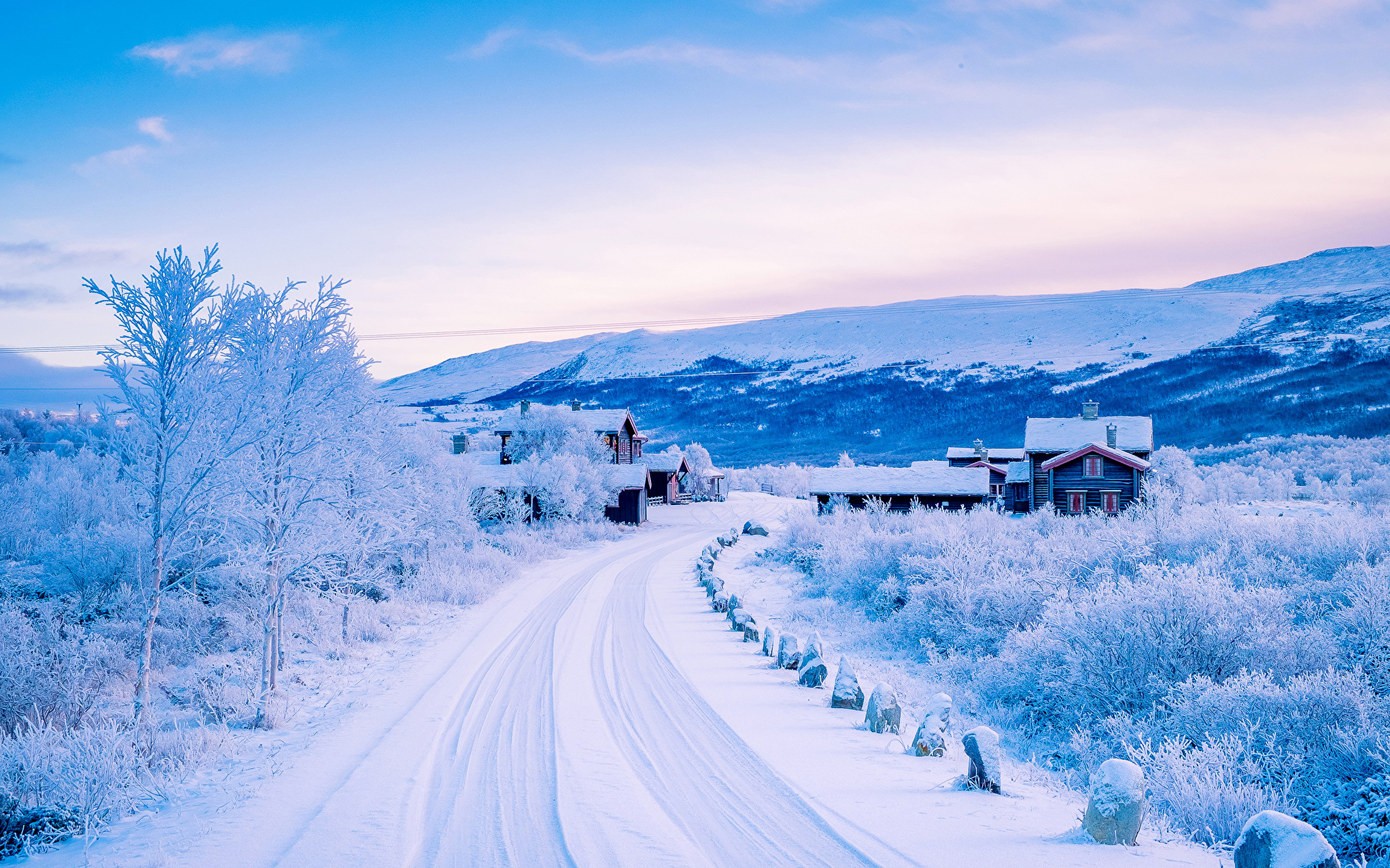 Image Winter Nature Snow Roads Landscape Photography 19x10