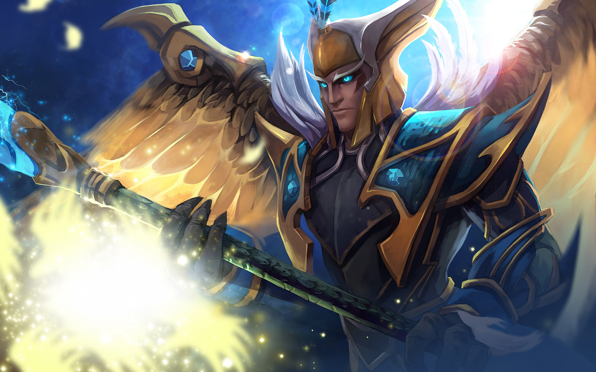 Фото DOTA 2 Skywrath Mage Посохи волшебство Крылья Игры 1920x1200