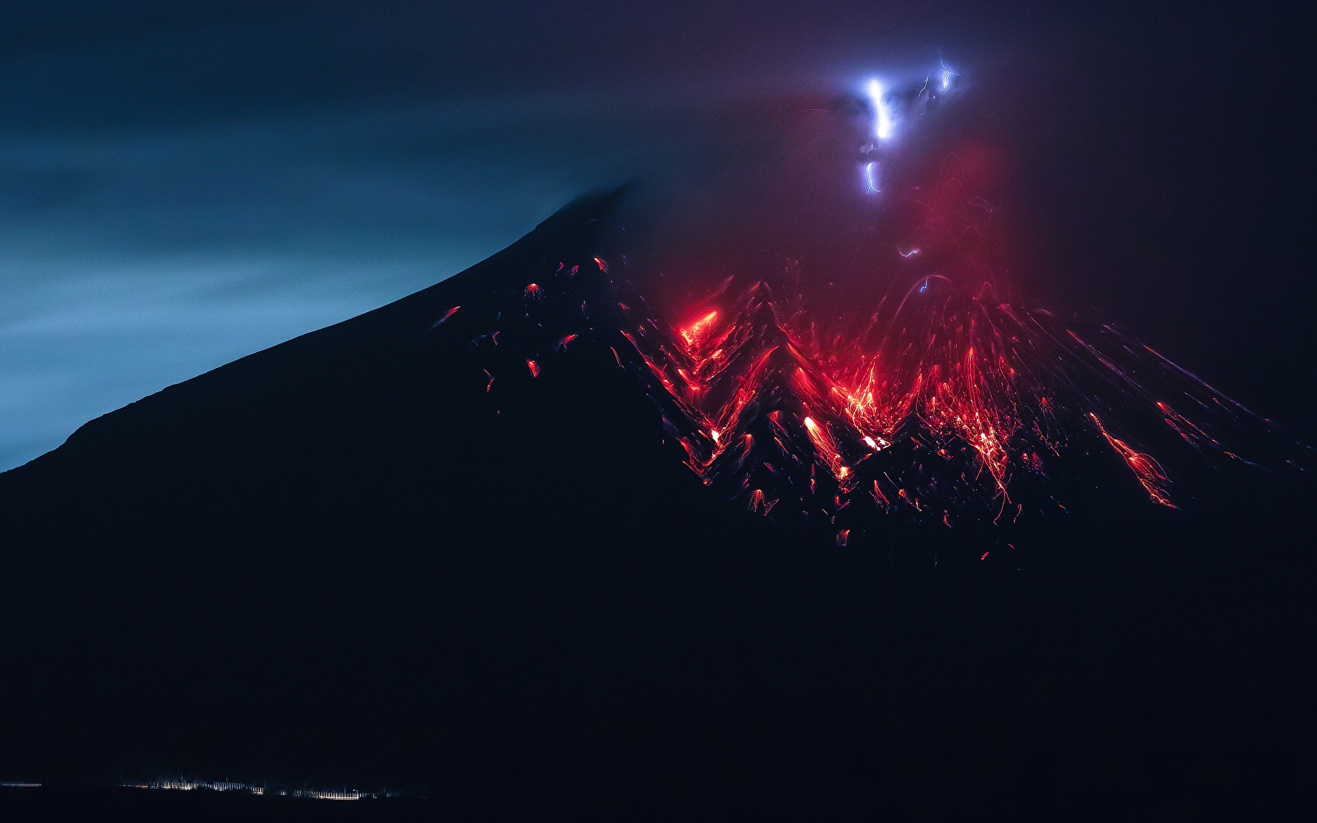 Bakgrunnsbilder til skrivebordet Japan Vulkan Lava Sakurajima Natur 1920x1200 vulkaner