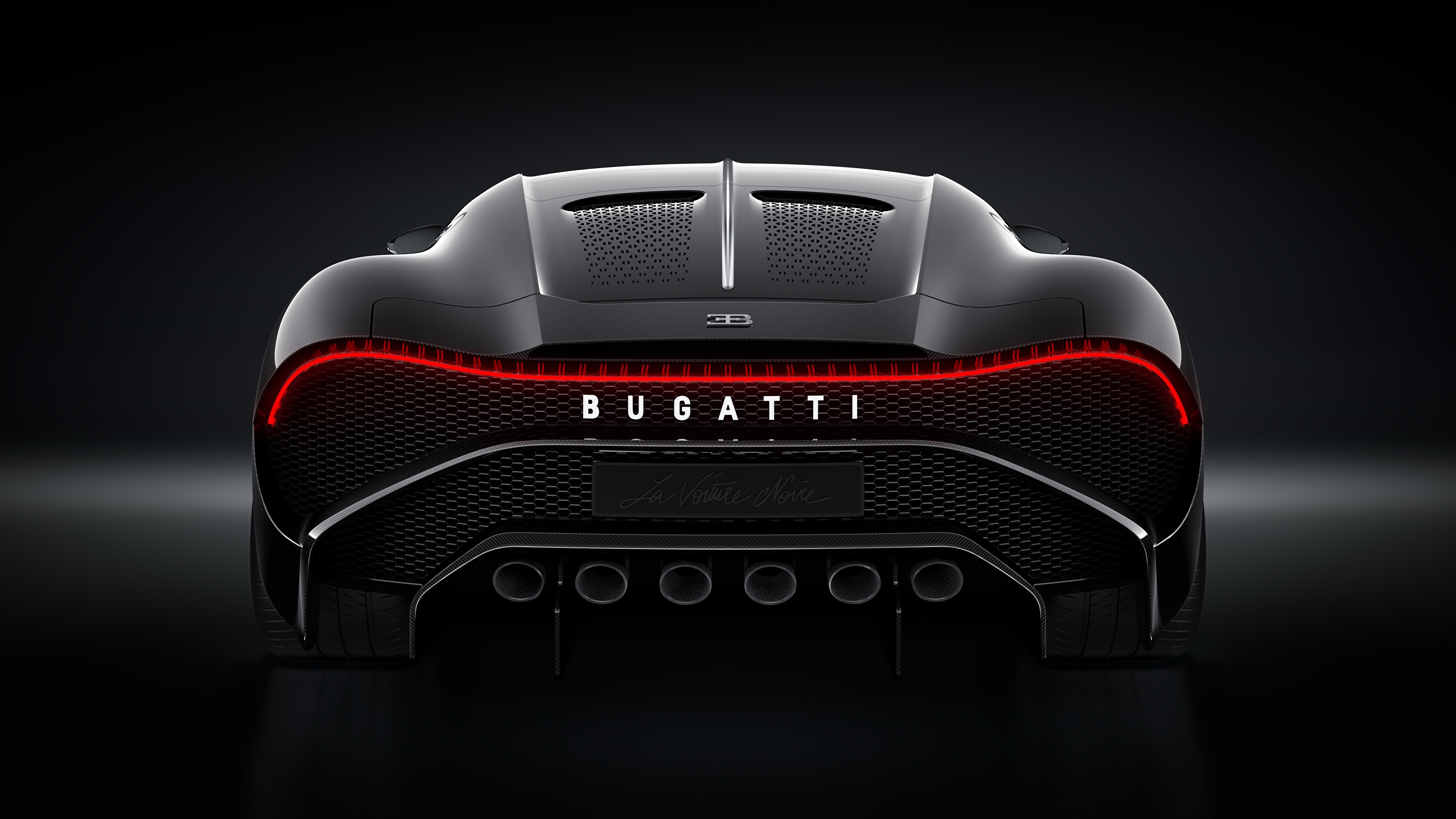 Фото BUGATTI La Voiture Noire машина вид сзади 3840x2160