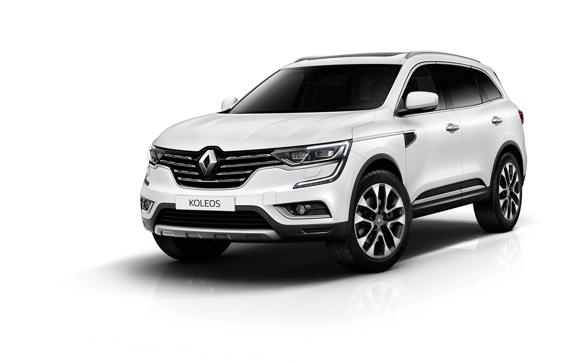 Фотографии Renault CUV Koleos Белый машины Белый фон 1920x1200