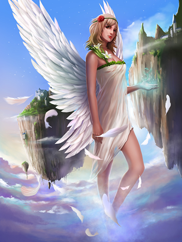 Sfondi del desktop Ali di uccello Fantasy giovane donna Angeli 600x800 per Telefono cellulare ragazza Ragazze giovani donne angelo