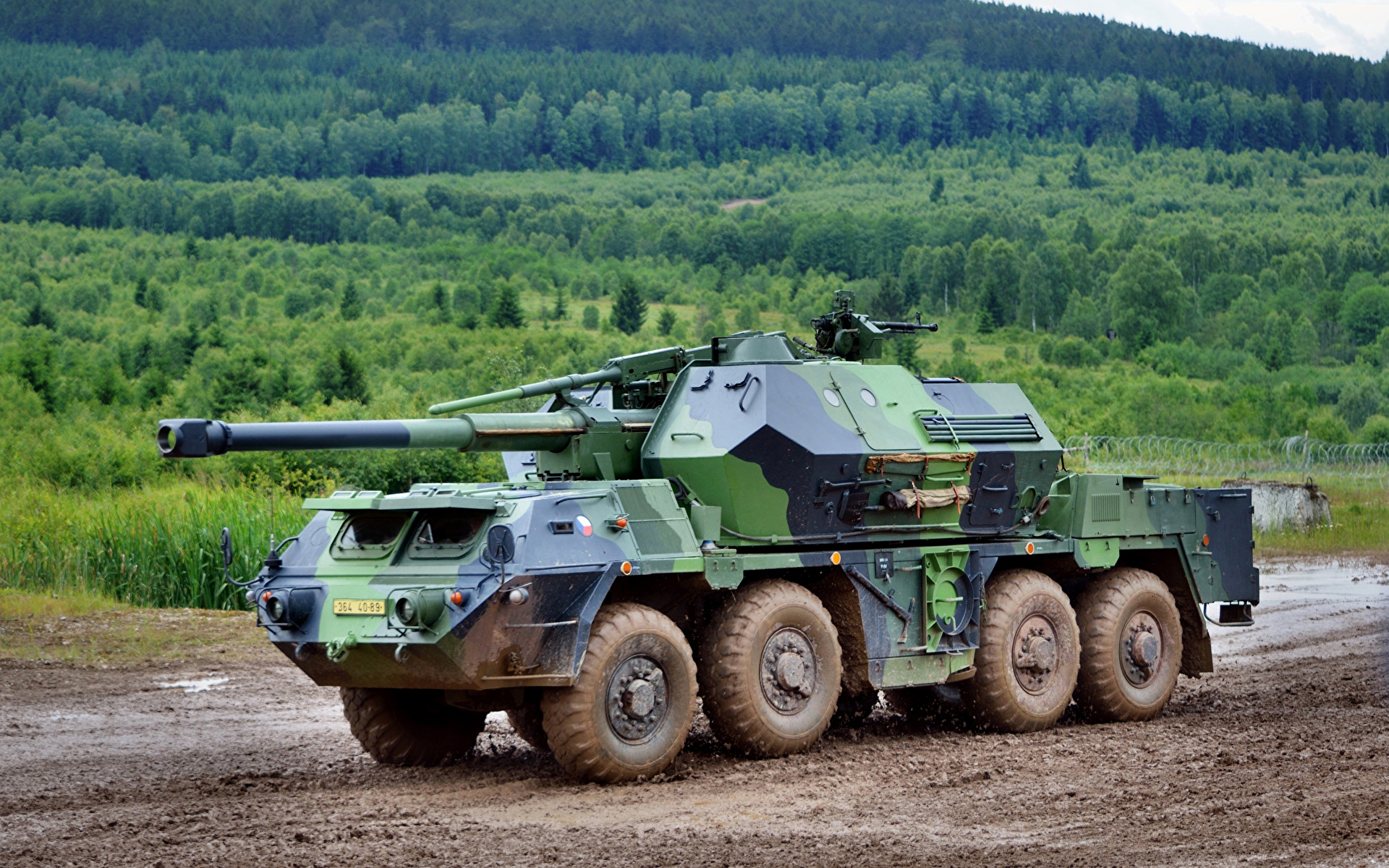 1920x1200、戦闘車両、1979-89 ShKH vz.77 DANA、、陸軍、
