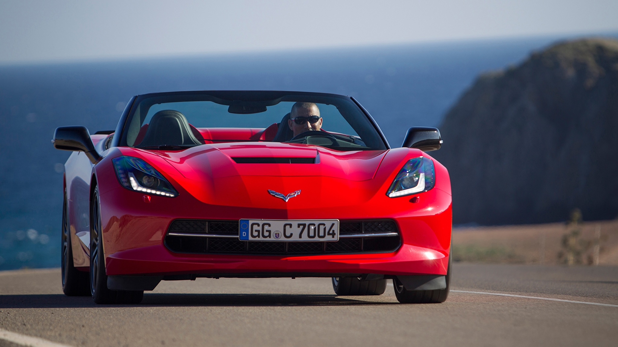 Chevrolet Corvette c6 Cabrio красная