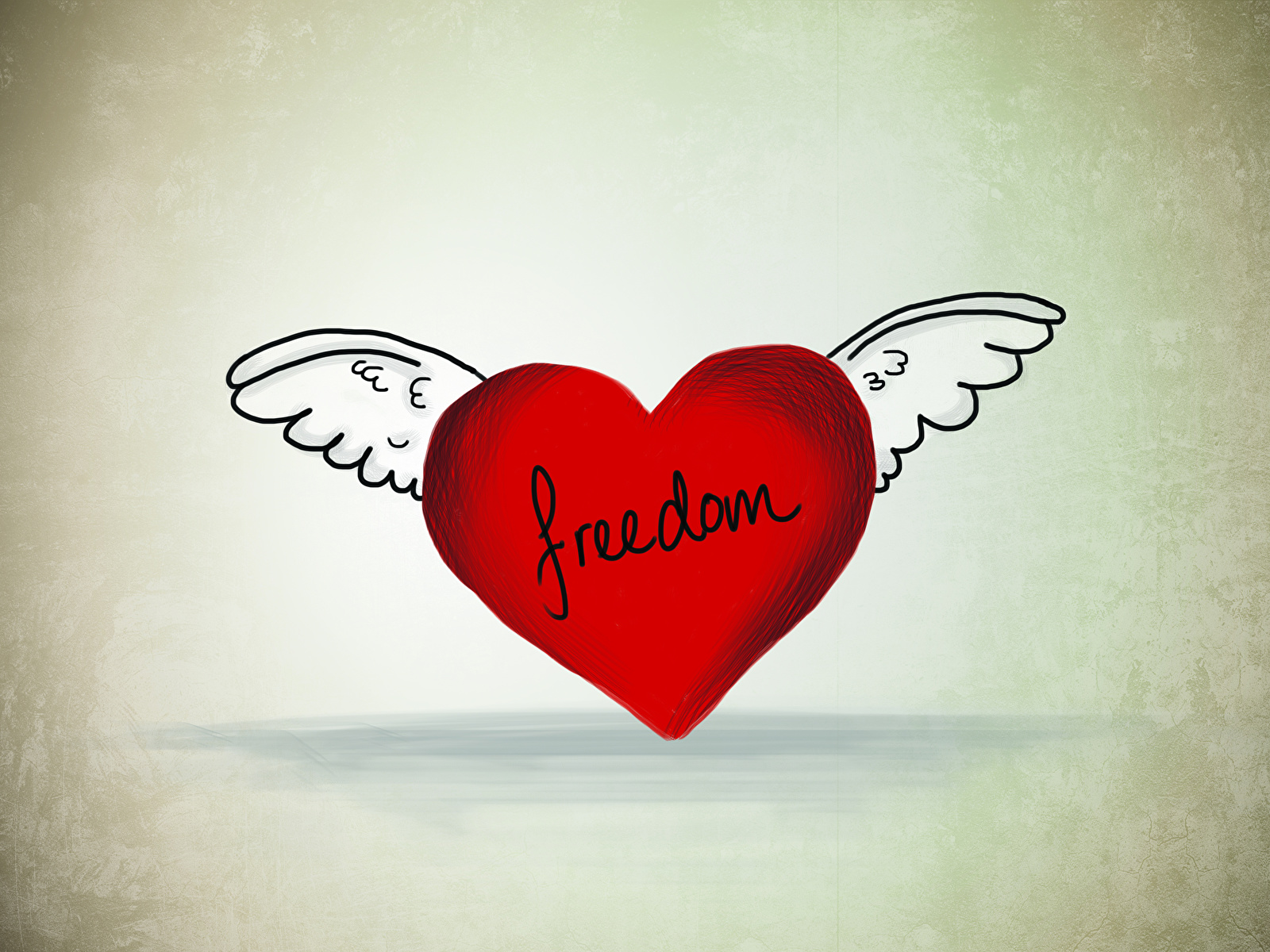 Wallpaper Valentine's Day English Heart Wings freedom 1600x1200